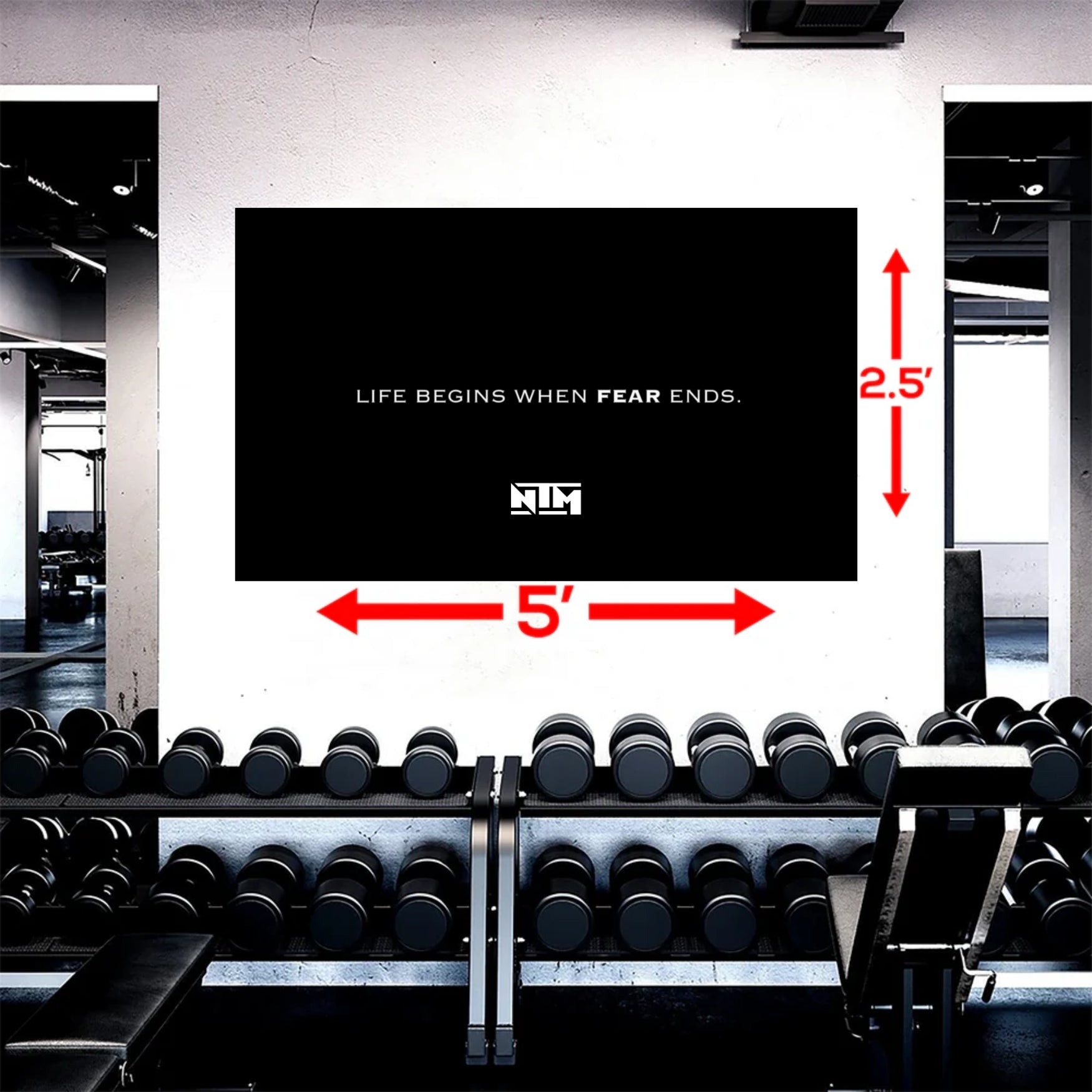 LIFE BEGINS WHEN FEAR ENDS FLAG - NTM Apparel