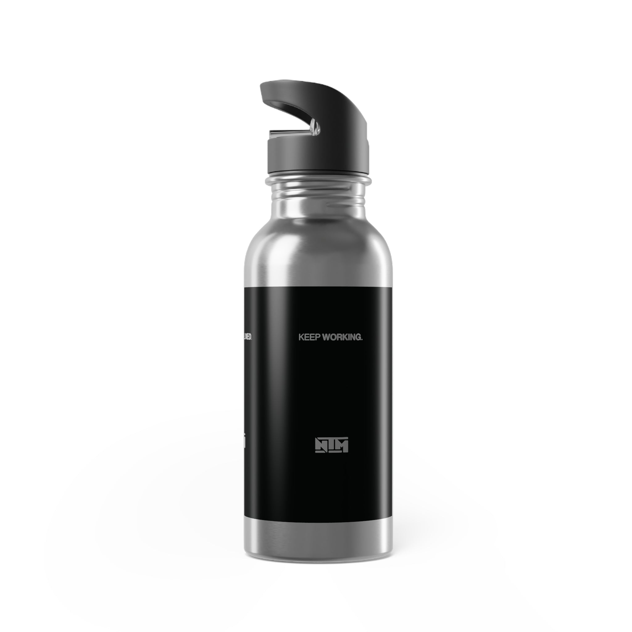 STAY DISCIPLINED STEEL WATER BOTTLE - BLACK - NTM Apparel