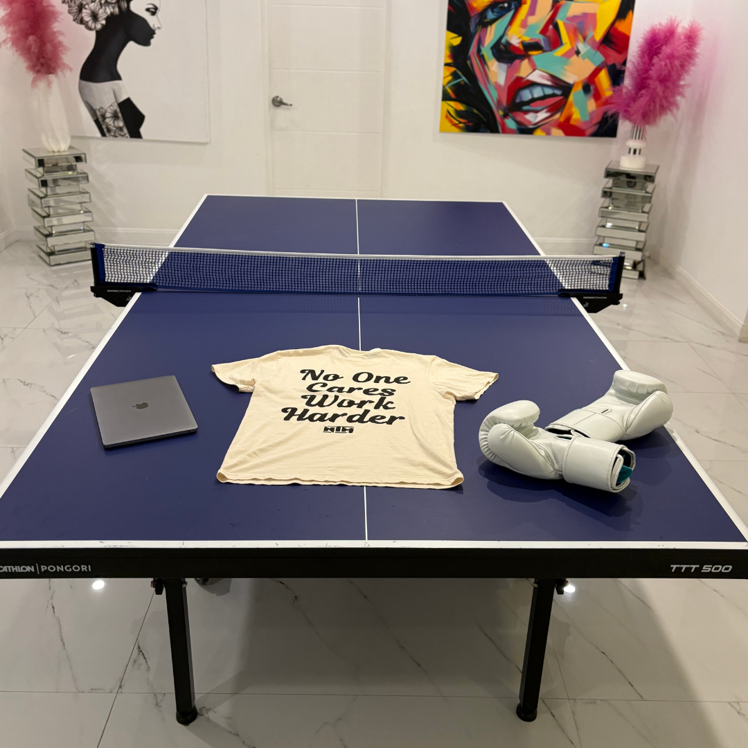 'WORK HARDER' TEE - IVORY