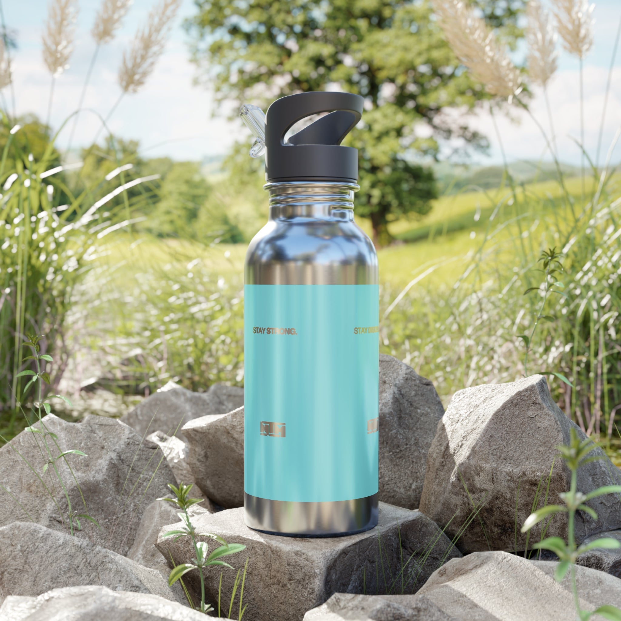 STAY DISCIPLINED STEEL WATER BOTTLE - LIGHT BLUE - NTM Apparel