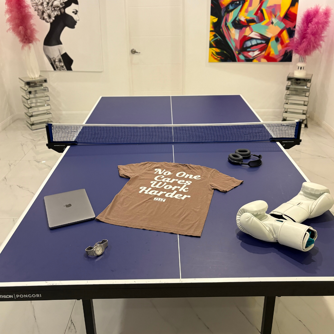 'WORK HARDER' TEE - ESPRESSO