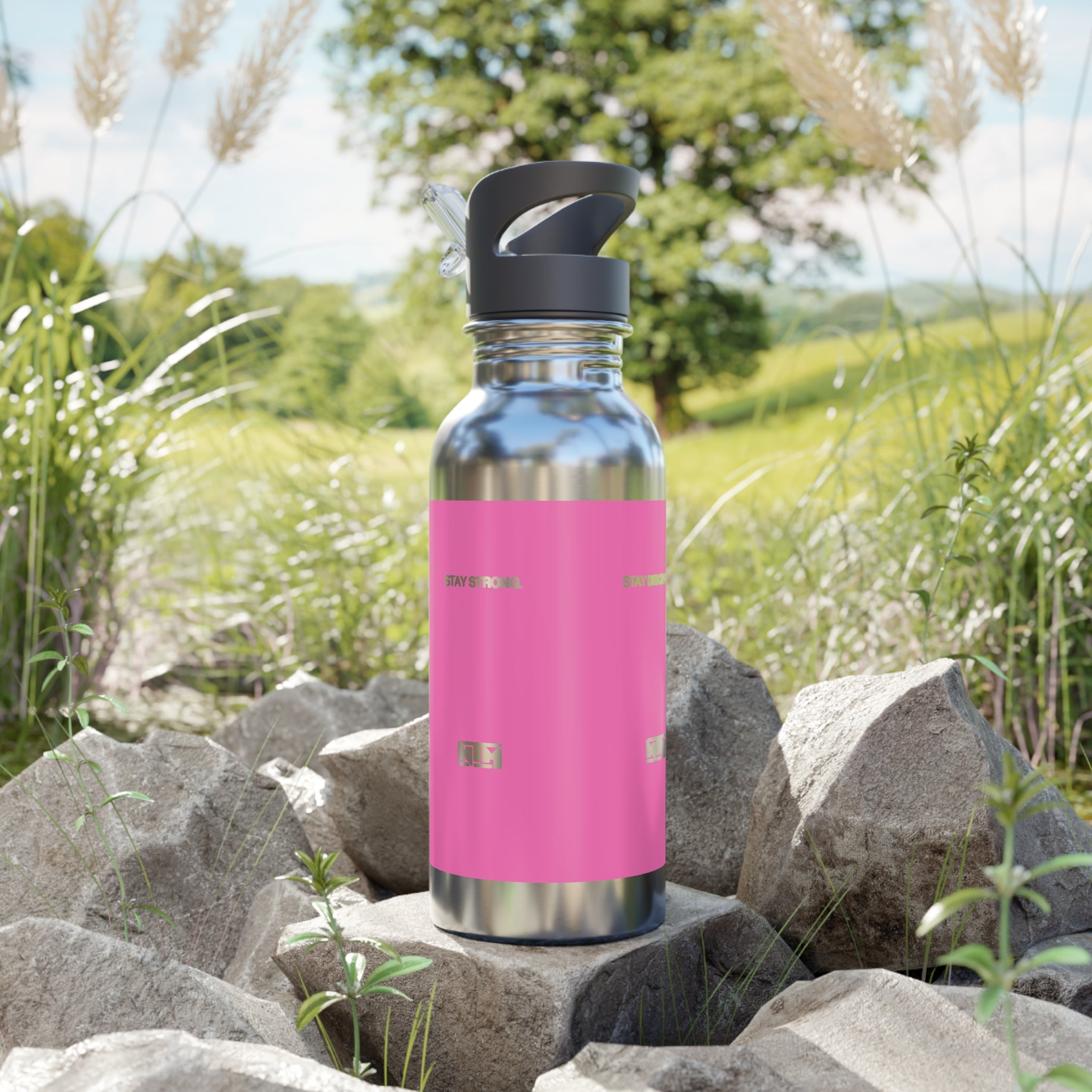 STAY DISCIPLINED STEEL WATER BOTTLE - PINK - NTM Apparel