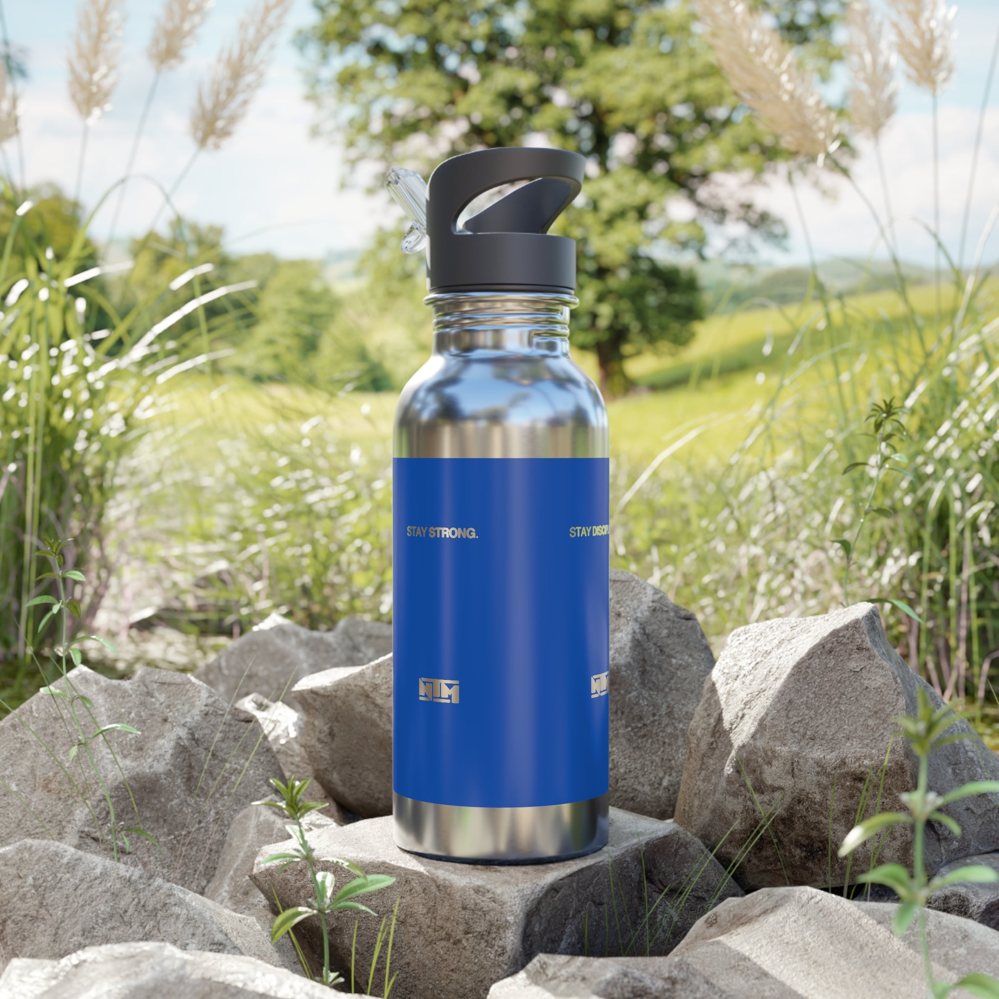 STAY DISCIPLINED STEEL WATER BOTTLE - NAVY - NTM Apparel