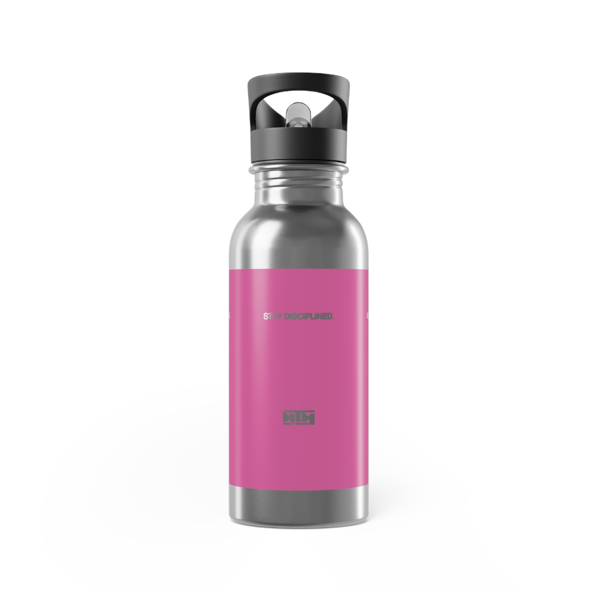 STAY DISCIPLINED STEEL WATER BOTTLE - PINK - NTM Apparel