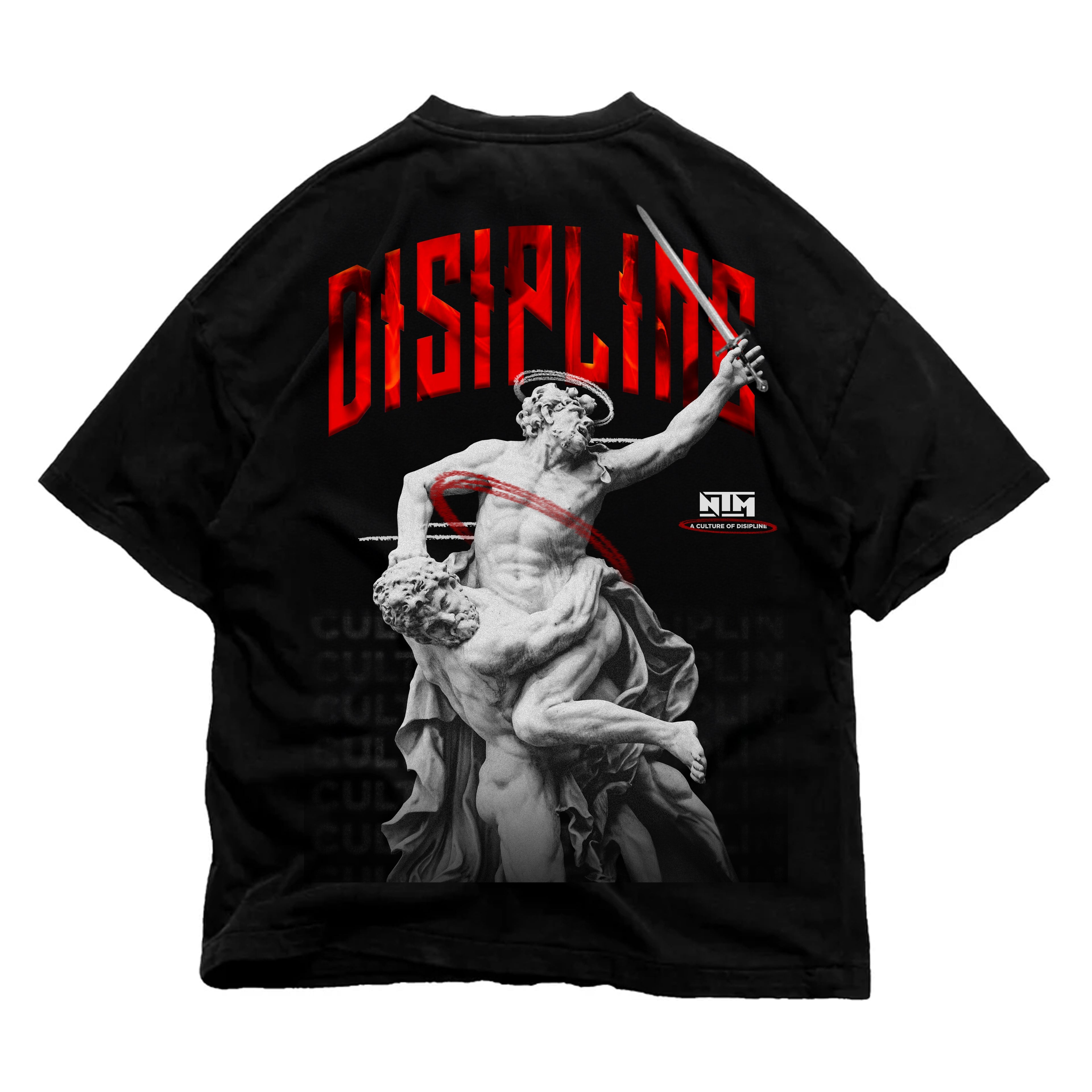 'DISCIPLINE, NO MERCY' TEE - BLACK - NTM Apparel