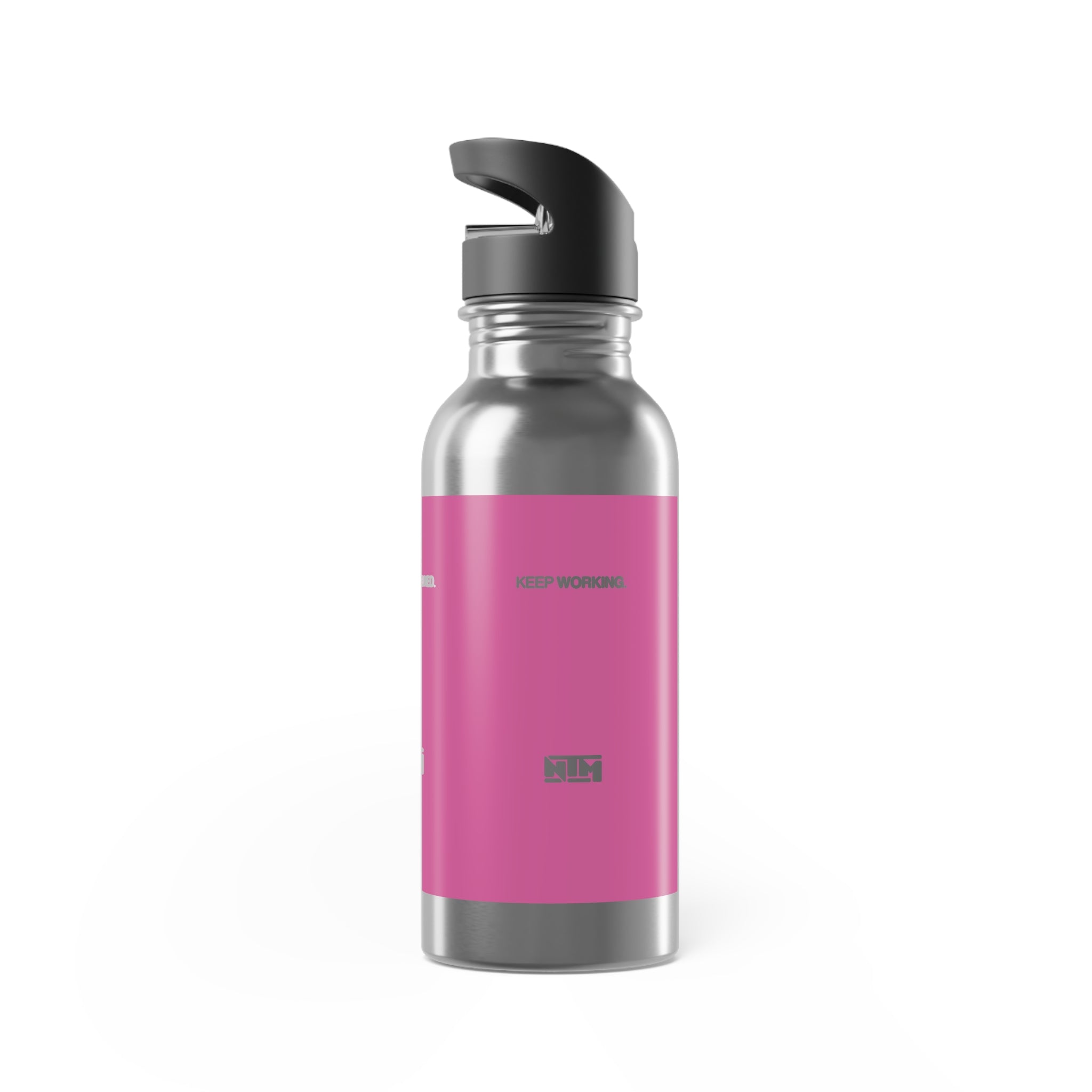 STAY DISCIPLINED STEEL WATER BOTTLE - PINK - NTM Apparel