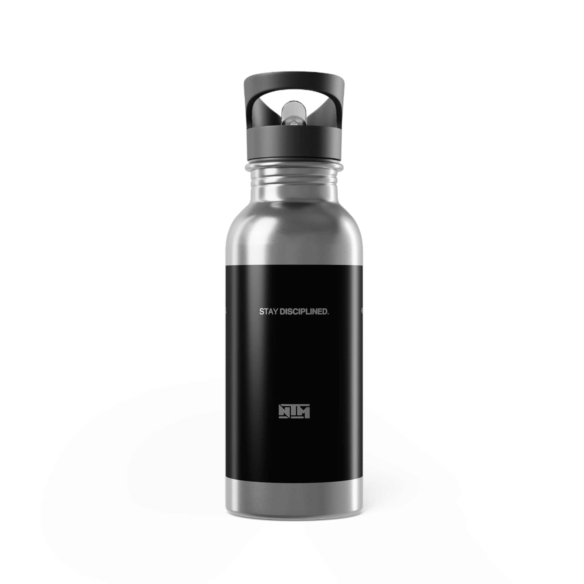 STAY DISCIPLINED STEEL WATER BOTTLE - BLACK - NTM Apparel